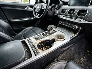 Before: Contaminated paint